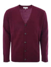 Signature Stitch V-neck Wool Cardigan Burgundy - MAISON MARGIELA - BALAAN 2