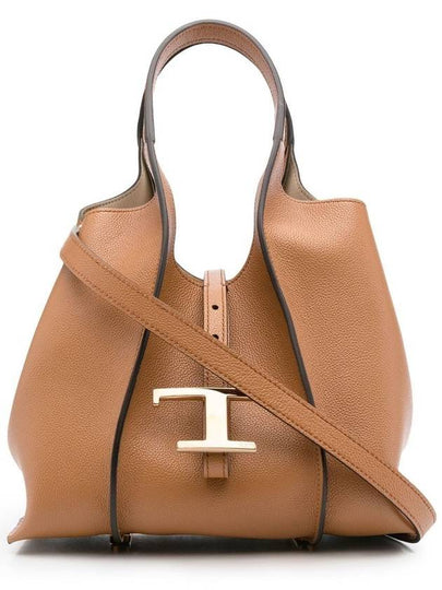 T Timeless Leather Shopping Mini Tote Bag Brown - TOD'S - BALAAN 2