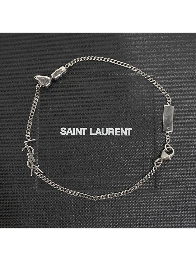 Opyum Charm Bracelet In Metal And Rhinestone Oxidized Silver - SAINT LAURENT - BALAAN 5