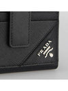 Logo Saffiano Leather Card Wallet Black - PRADA - BALAAN 3