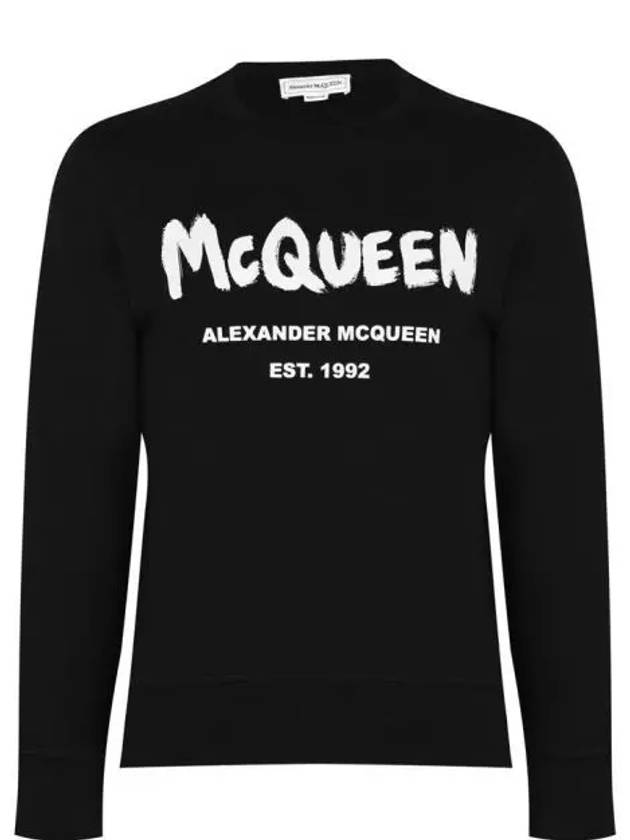 Graffiti Logo Sweatshirt Black - ALEXANDER MCQUEEN - BALAAN 2