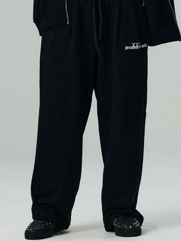 Unisex 2-chin wide sweatpants black - LMN3011 - BALAAN 2