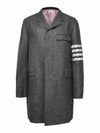 Men's 4 Bar Chestfield Classic Single Coat Grey - THOM BROWNE - BALAAN 1