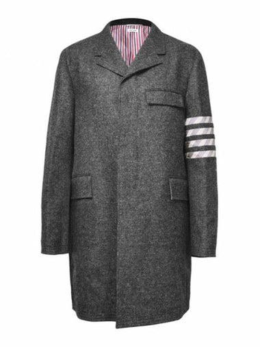 Men's 4 Bar Chestfield Classic Single Coat Grey - THOM BROWNE - BALAAN 1