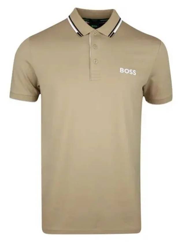 Paddy Striped Cotton Polo Shirt Camel - HUGO BOSS - BALAAN 2