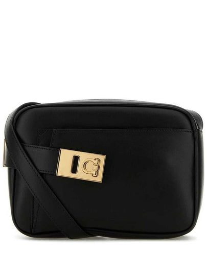 Calfskin Leather Camera Shoulder Bag Black - SALVATORE FERRAGAMO - BALAAN 2