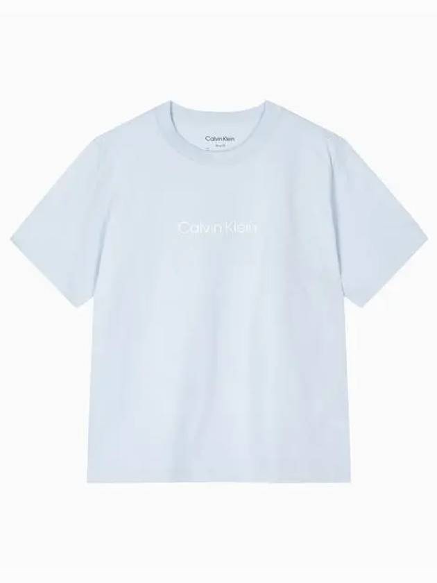 JEANS Women s Light Blue Relaxed Standard Logo Crew Neck Short Sleeve T Shirt 40WH113 CAY - CALVIN KLEIN - BALAAN 1