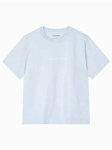 JEANS Women s Light Blue Relaxed Standard Logo Crew Neck Short Sleeve T Shirt 40WH113 CAY - CALVIN KLEIN - BALAAN 1