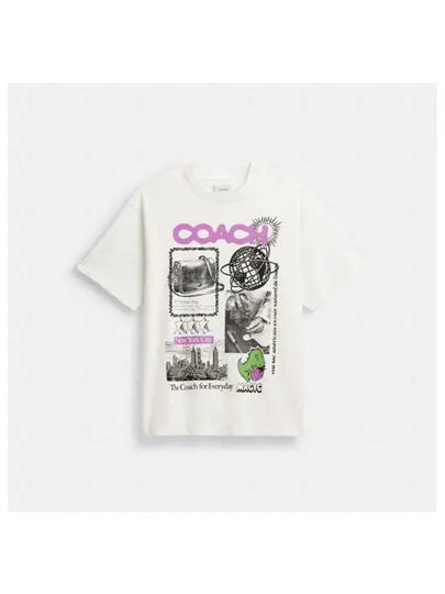 Graphic Relaxed Fit Organic Cotton Short Sleeve T-Shirt White - COACH - BALAAN 2