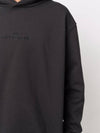 Reverse Embroidery Logo Cotton Hoodie Black - MAISON MARGIELA - BALAAN 7