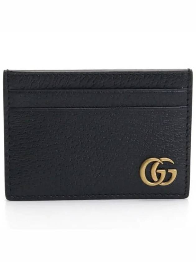 GG Marmont Leather Card Wallet Black - GUCCI - BALAAN 2