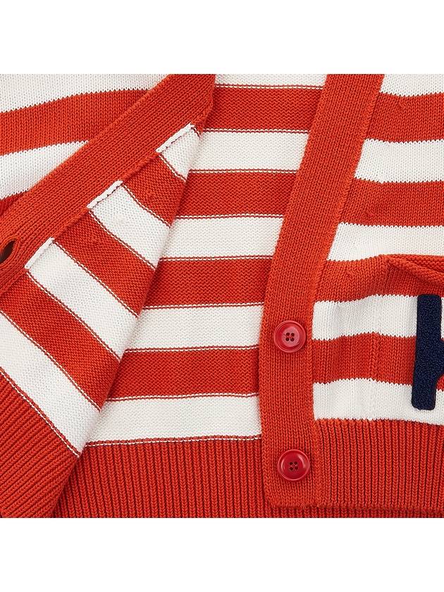 Women's Nautical Stripes Cardigan Red - KENZO - BALAAN 9