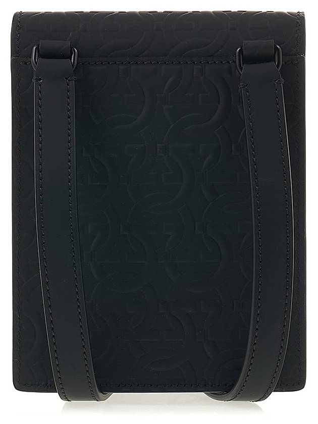 Gancini Phone Pouch Cross Bag Black - SALVATORE FERRAGAMO - BALAAN 4