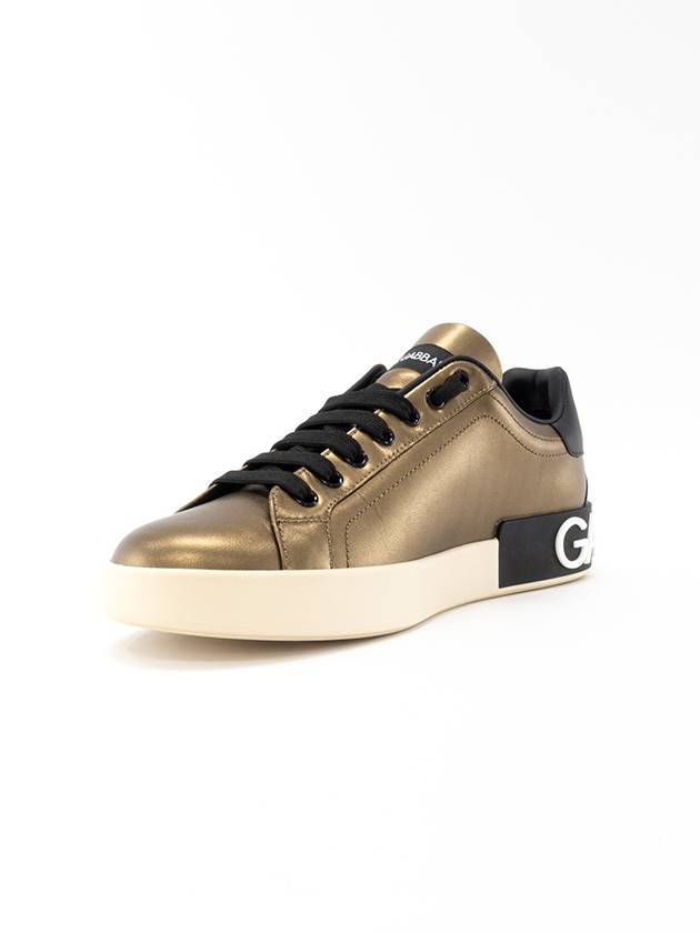 Metallic Calfskin Nappa Low Top Sneakers Gold - DOLCE&GABBANA - BALAAN 5