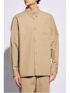 Heavy Cotton Poplin Long Sleeve Shirt Beige - GUCCI - BALAAN 4