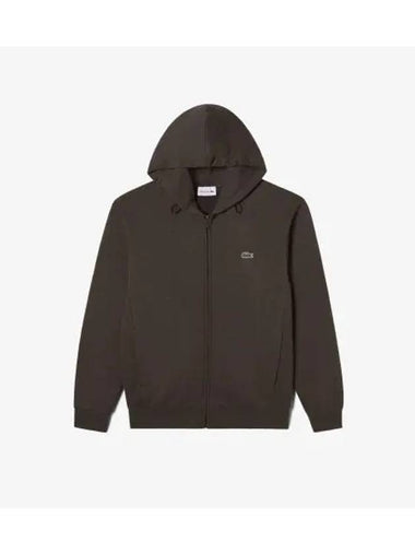 Men s technical hooded sweatshirt zip up brown - LACOSTE - BALAAN 1