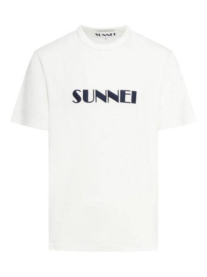 Embroidered Logo Short Sleeve T-Shirt Off White Dark Navy - SUNNEI - BALAAN 2