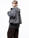 Four Woman Women s W243OT01CH Crop Hooded Windbreaker Jumper Charcoal - CHANCE'S NOI - BALAAN 3