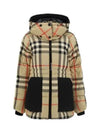 Women's Detachable Check Hooded Padding Archive Beige - BURBERRY - BALAAN 2