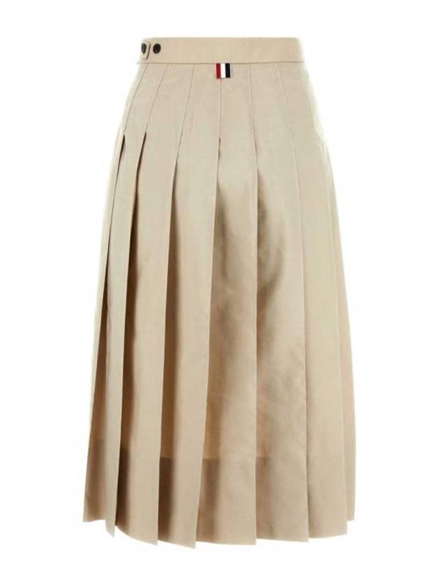 Classic Typewriter Midi Pleated Skirt Khaki - THOM BROWNE - BALAAN 3