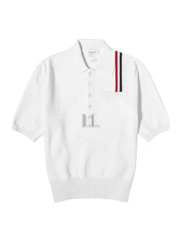 RWB Stripe Polo Shirt White - THOM BROWNE - BALAAN 2