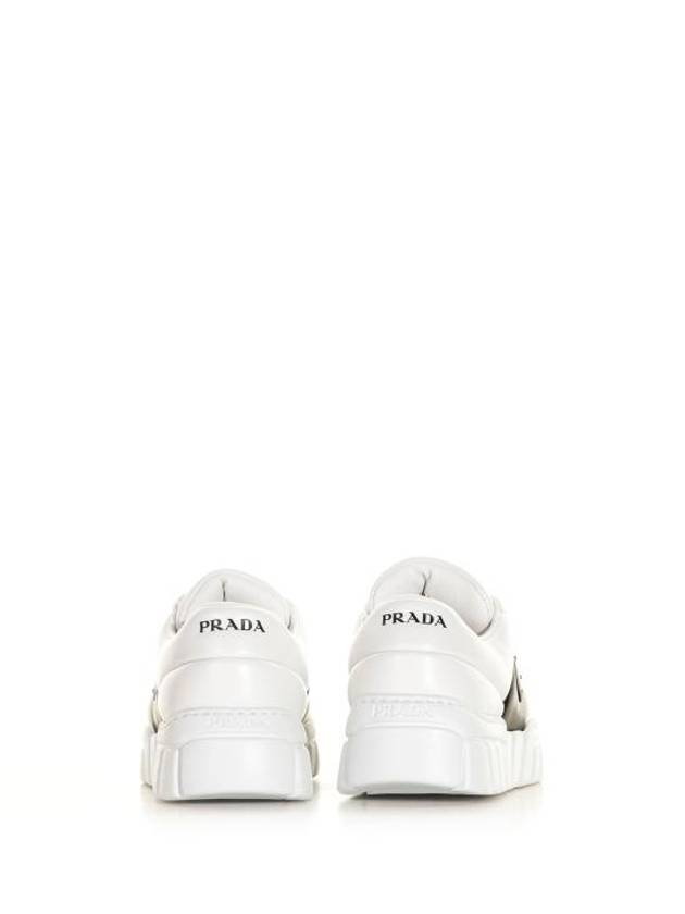 Padded Nappa Leather Low Top Sneakers White - PRADA - BALAAN 3