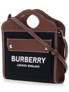 Micro Two-tone Canvas and Leather Tote Bag Black - BURBERRY - BALAAN 3