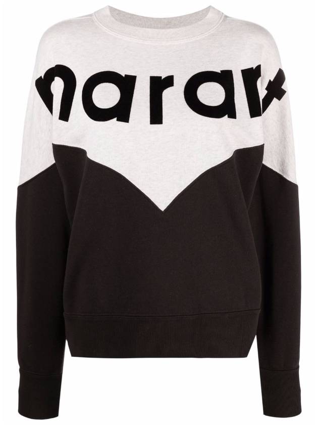 Houston Two-Tone Logo Cotton Sweatshirt Black - ISABEL MARANT ETOILE - BALAAN 3