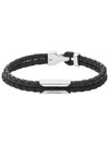 Stackable Leather Bracelet Black - DIESEL - BALAAN 4