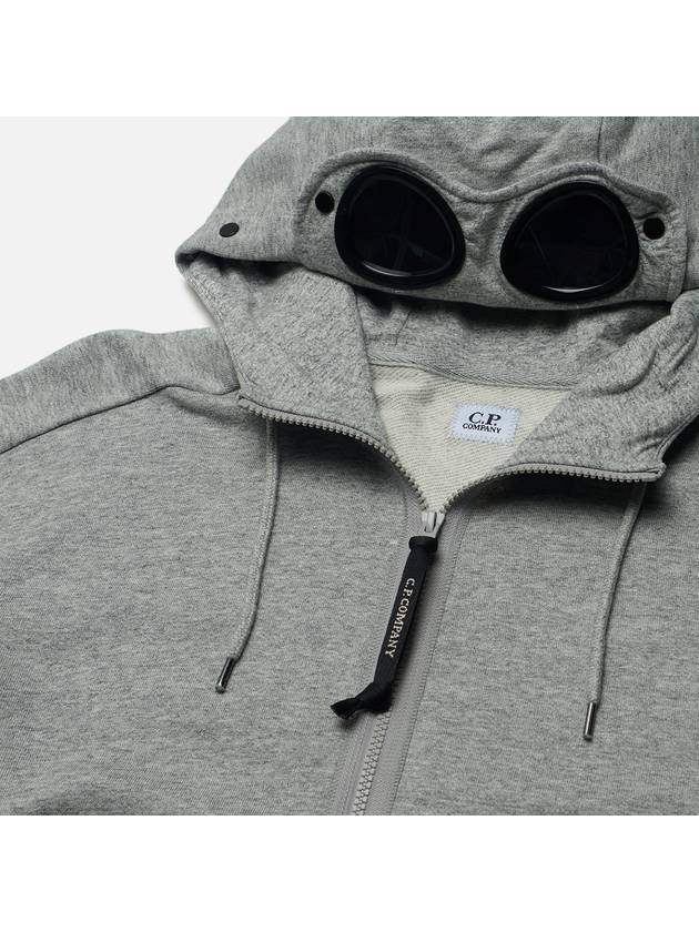 Diagonal Raised Fleece Goggle Zip-Up Hoodie Grey - CP COMPANY - BALAAN 3