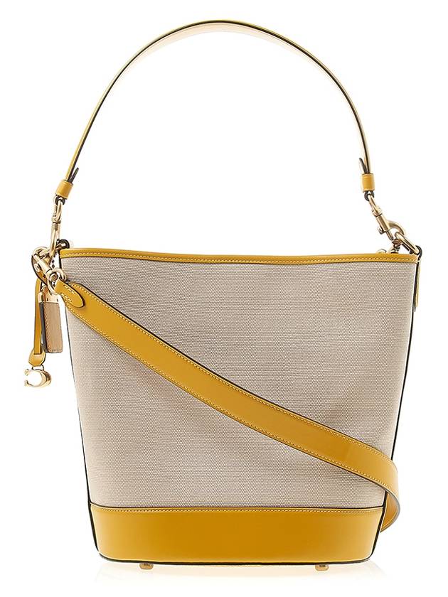 Women's Field Canvas Bucket Bag CH739 NATURAL CANVAS YELLOW GOLD - COACH - BALAAN 3