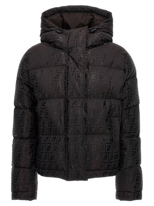 monogram technical fabric down jacket brown - FENDI - BALAAN 1