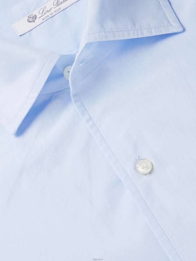 Andrew Cotton Long Sleeve Shirt Azure - LORO PIANA - BALAAN 5