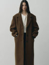 Alpaca Overfit Maxi Coat Brown - NOIRER FOR WOMEN - BALAAN 1