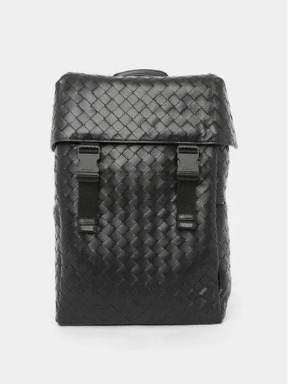 Intrecciato Flap Backpack Mat Black - BOTTEGA VENETA - BALAAN 2