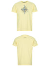 Marble One Logo Print Short Sleeve T-Shirt Lemon - STONE ISLAND - BALAAN 5