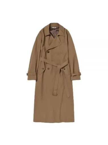 WASHED FINX CHAMBRAY TRENCH COAT LIGHT BROWN A23AC01CG Fins - AURALEE - BALAAN 1