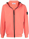 Wappen Patch Soft Shell Hooded Jacket Orange - STONE ISLAND - BALAAN 3