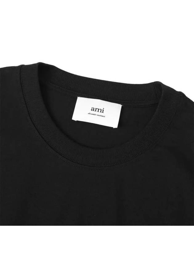 Small Heart Logo Boxy Fit Short Sleeve T-Shirt Black - AMI - BALAAN 5