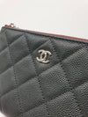 Classic Mini Pouch Grained Calfskin Silver Black - CHANEL - BALAAN 7