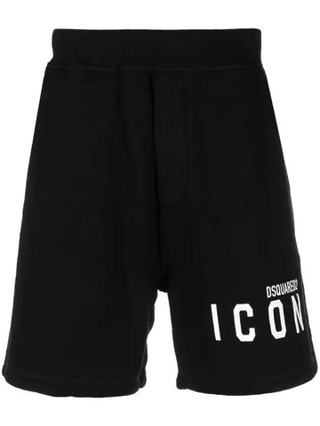 icon logo print shorts black - DSQUARED2 - BALAAN 1