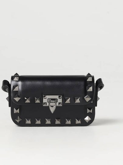 Rockstud Mini Leather Shoulder Bag Black - VALENTINO - BALAAN 2