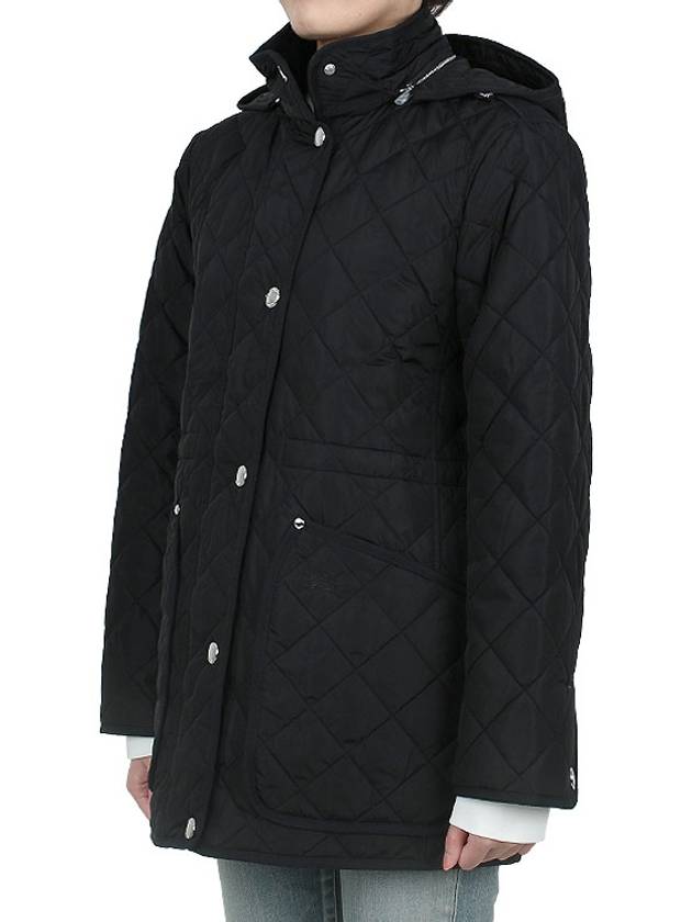 Diamond Quilted Long Nylon Jacket Black - BURBERRY - BALAAN 5