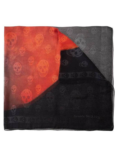 Skull Logo Silk Muffler Black Red - ALEXANDER MCQUEEN - BALAAN 1