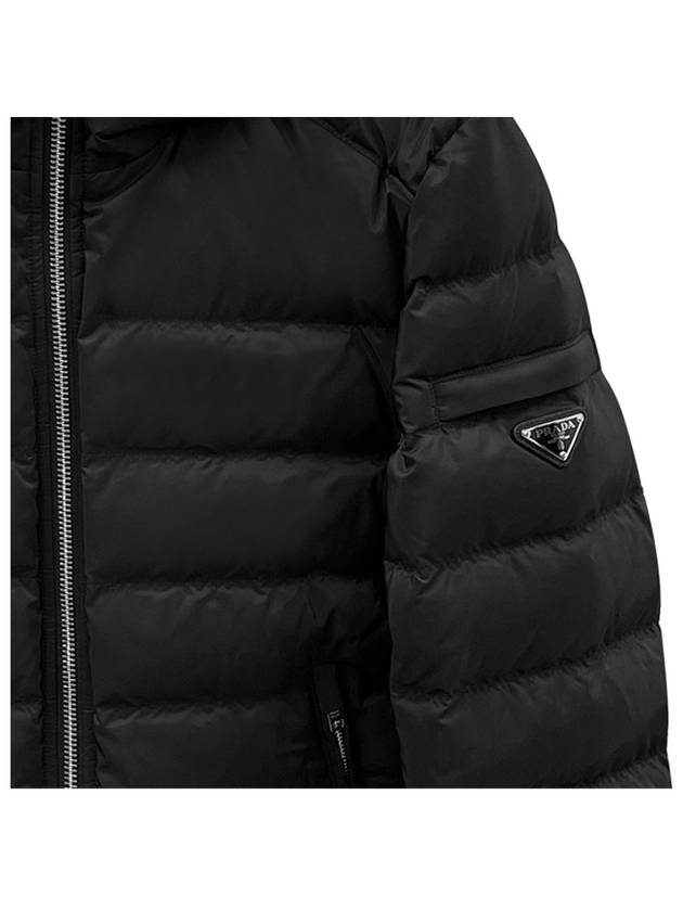 Triangle logo hood goose down padding black - PRADA - BALAAN 6