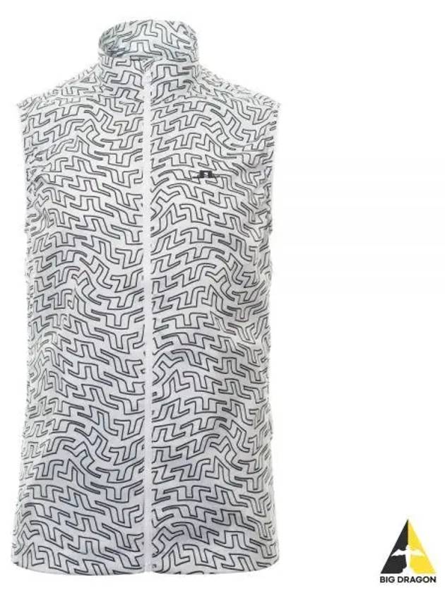 Men's Ash Light Packable Print Vest White - J.LINDEBERG - BALAAN 2