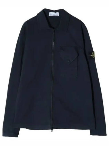 Stretch cotton gabardine overshirt regular fit jacket - STONE ISLAND - BALAAN 1