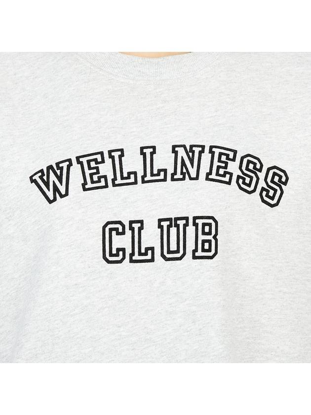 Wellness Club Flock Crew Neck Cotton Sweatshirt Light Grey - SPORTY & RICH - BALAAN 11