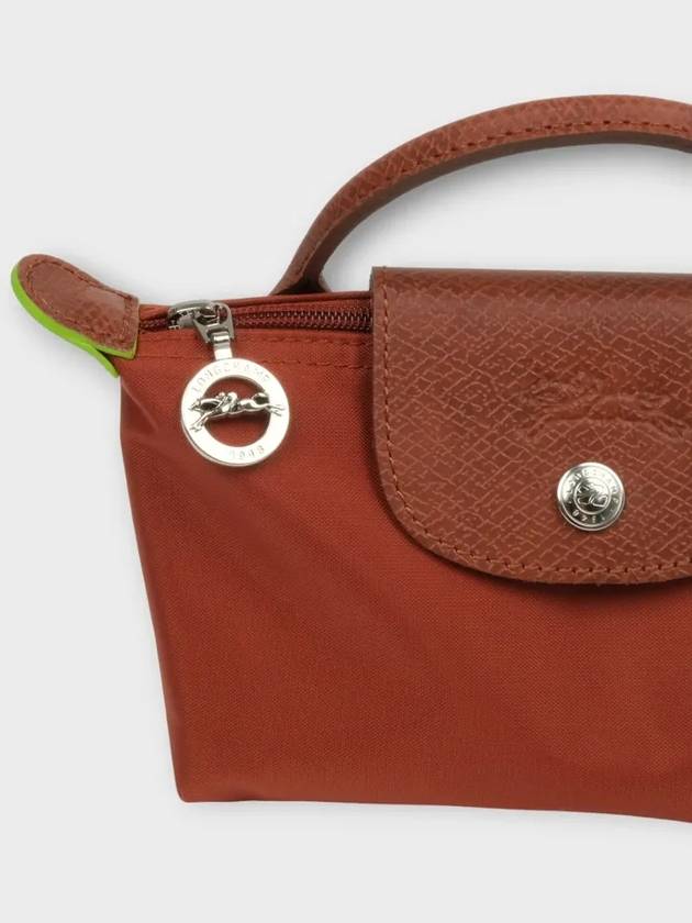 Le Pliage Green Handle Pouch Bag Chestnut - LONGCHAMP - BALAAN 6