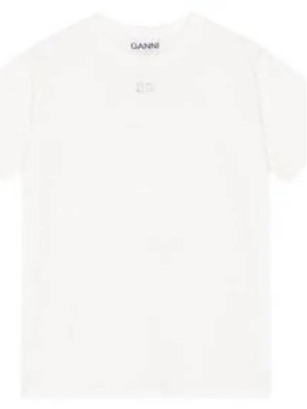 Logo Cotton Short Sleeve T-Shirt White - GANNI - BALAAN 2